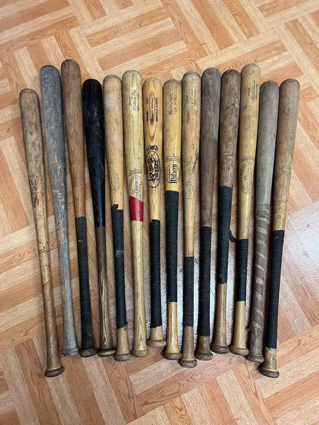 14 Vintage WOOD BASEBALL BAT Lot Louisville Slugger Wooden Etsy