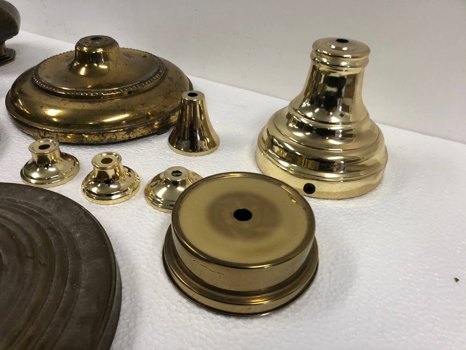 Vintage LAMP PARTS LOT brass base metal floor light column | Etsy