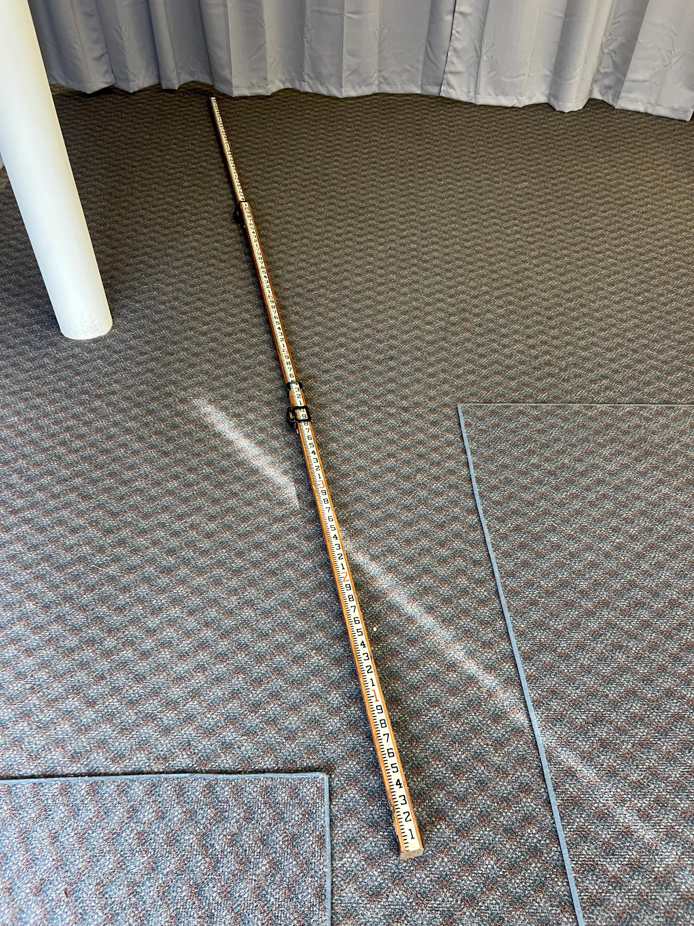 Vintage 12 Ft Wood Measuring Stick Surveying Grade Rod Rule Antique ...
