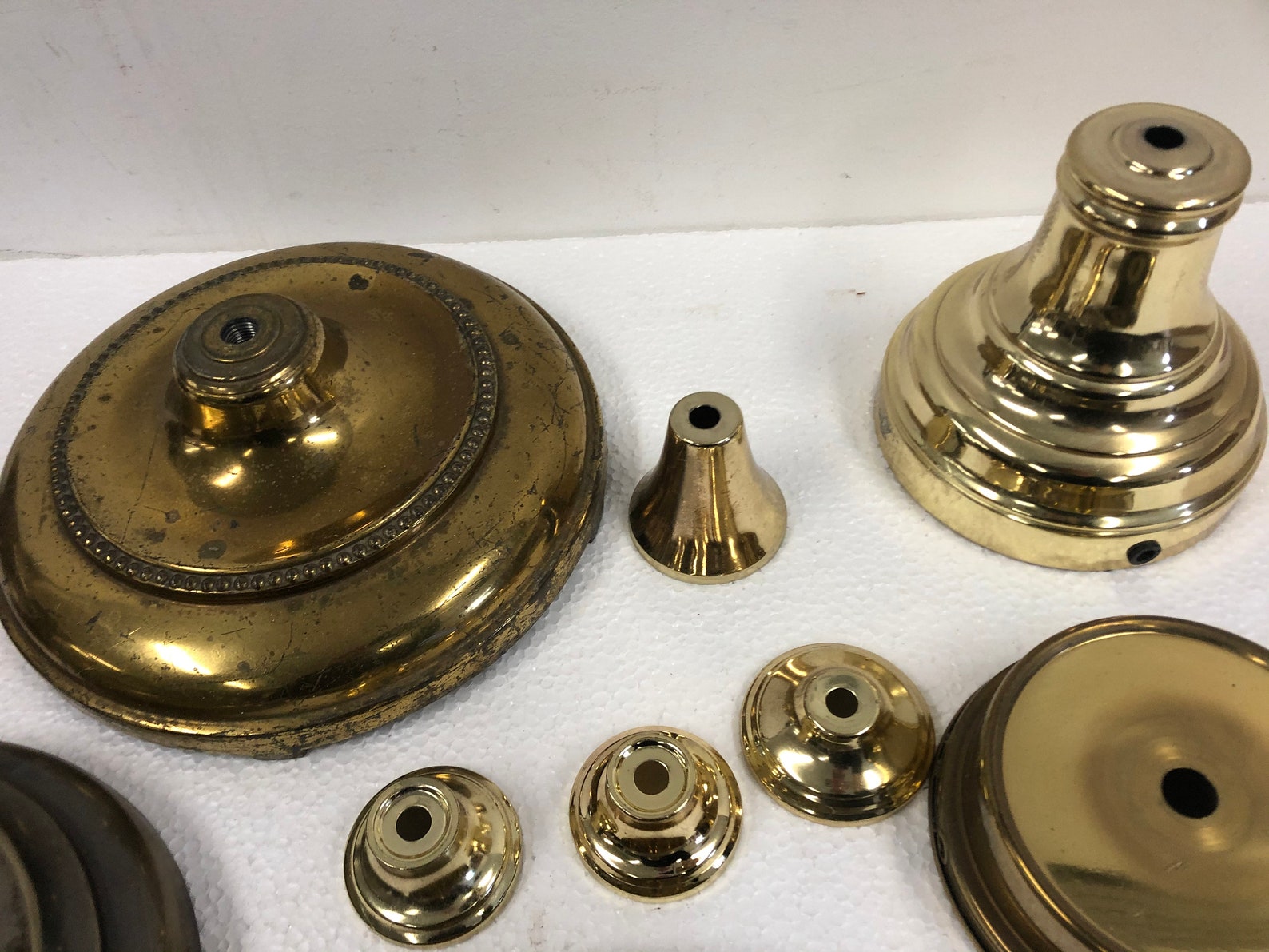 Vintage LAMP PARTS LOT brass base metal floor light column Etsy
