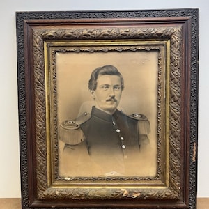 Antique Picture Frame gold wood vintage ornate gilt gesso art old FITS 16&quot; x 20&quot; Named Photograph portrait