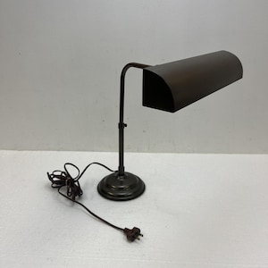 Vintage Emeralite Banker's Lamp desk organ piano adjustable brass swivel antique