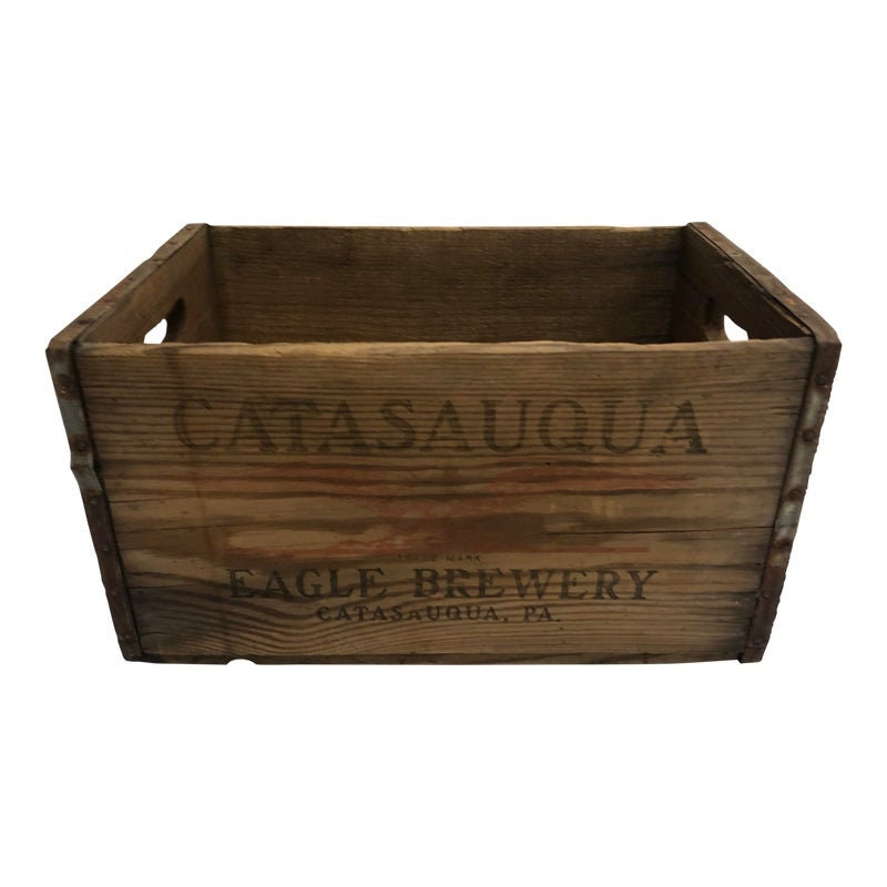 Vintage CATASAUQUA EAGLE BREWERY Wood Crate beer advertising Etsy
