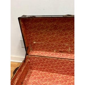 Vintage Military FOOT LOCKER Trunk chest storage green box army US soldier field image 12
