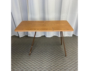 Sirco Folding Sewing Table Variable Height Two Tier Cut Out Notch Wood Portable