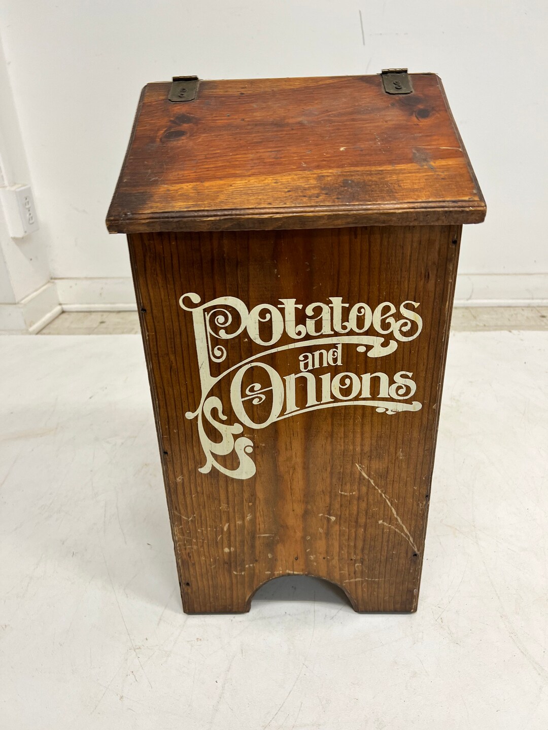 Vintage TATERS & ONIONS BIN Potato Country Primitive Kitchen Etsy