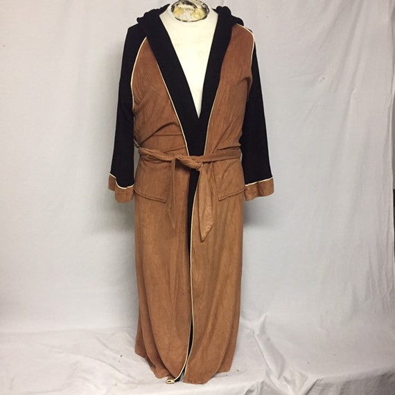 Vintage Mens Jcpenney Hooded Bath Robe Sz XL Some Wear Etsy