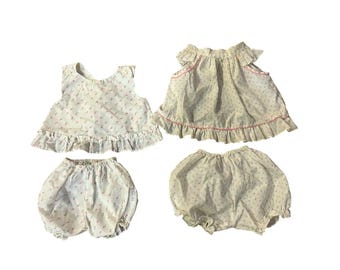 Vintage Sunsuits Baby Girl Used Handmade Newborn 2 Sets