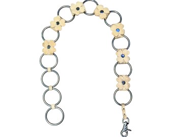 Retro Hippie Floral Suede Chain Belt Boho Festival Western Used Womens   38”