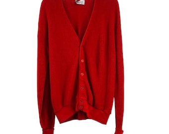 Vintage 1960s Jantzen Knit Cardigan Red Black Stripe Zip Front S/M