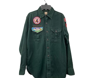 ▪️40’s【BOYSCOUT】VINTAGE SHIRT Rare Vintage Adult Boy Scout Shirt, Short Sleeved With Cuffs, Some