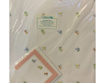 Vintage Current Gift Wrap and Gift Card NEW 1990 Fruit Mini-Prints All Occasion