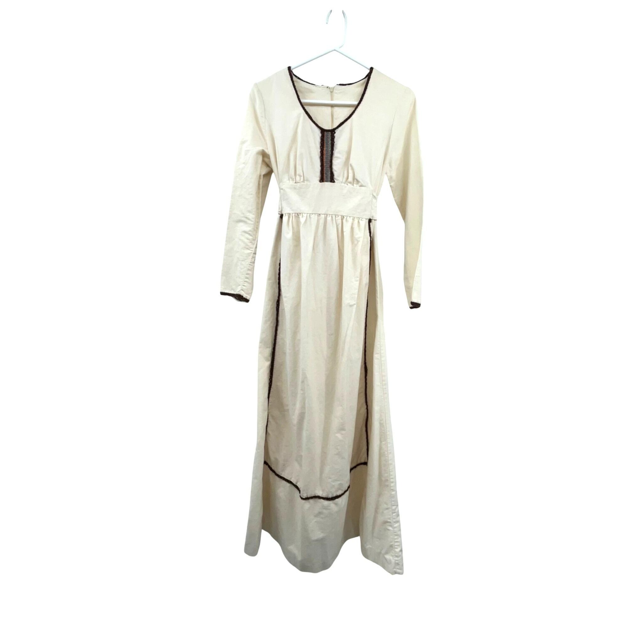 white christmas dresses Vintage 70s Blue and Cream Prairie Dress main image 0