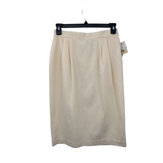 Vintage Joan Leslie Skirt Womens 12 NEW Cream Wool