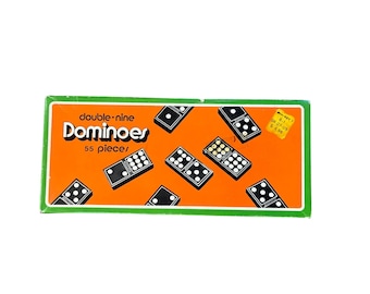 Vintage Double Nine Dominoes Set 55 Pieces Kmart Original Box Used