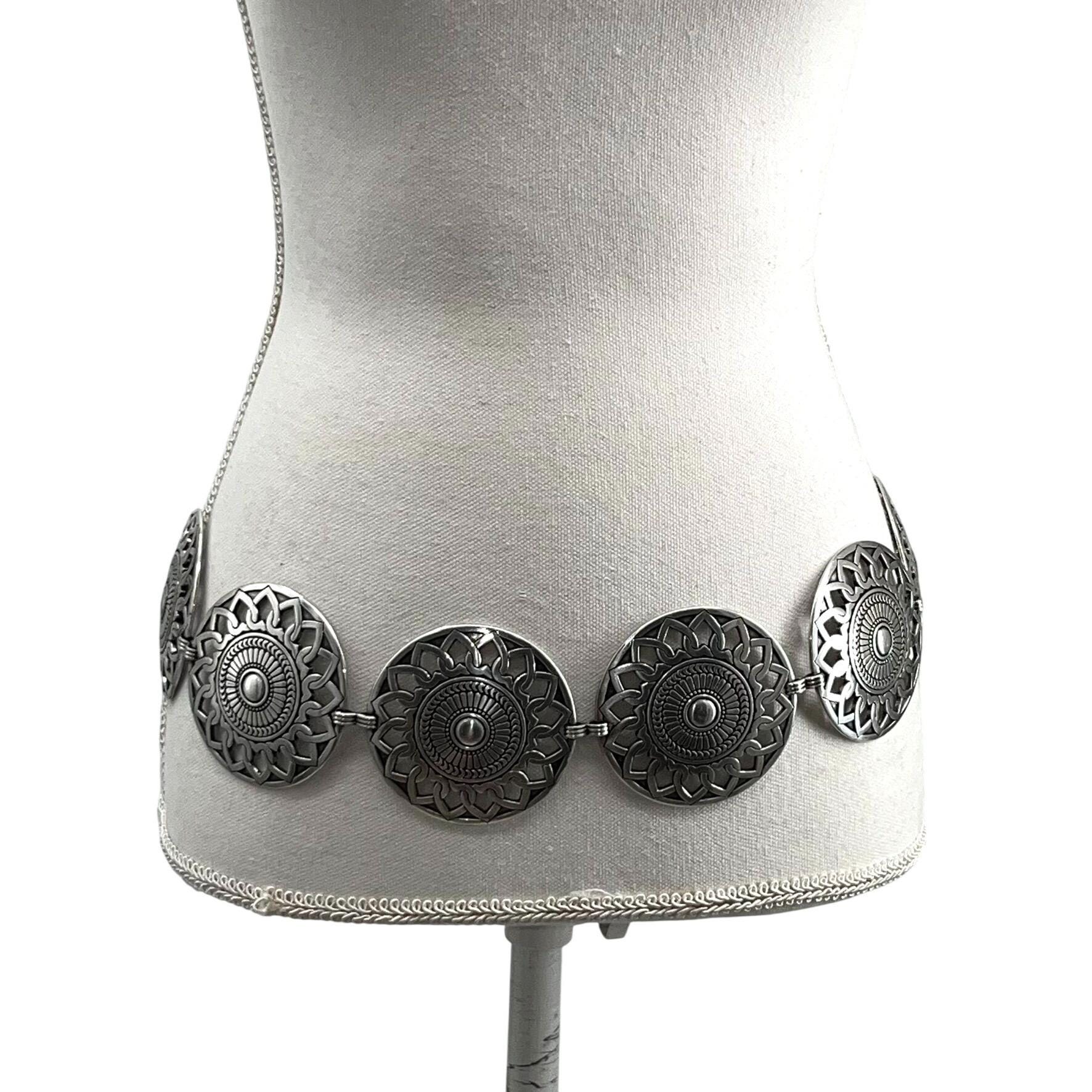 Y2k Silver Concho Belt ? Amazon.com: LALATCH Chain Belt Concho Belts for Women  main image 4