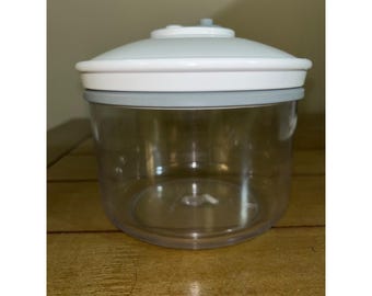 FoodSaver Vacuum Canister KY-123 25 Oz Clear BPA-Free Plastic W/ White Lid Made In Taiwan