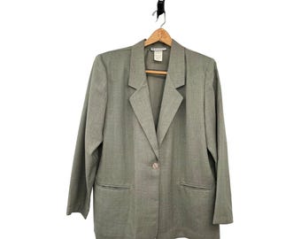 Vintage Dressbarn Jacket Womens L Used Green Unlined