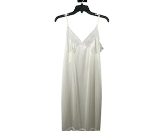 Vintage Ashley Taylor Full Slip 36B White Nylon Lace Midi Used