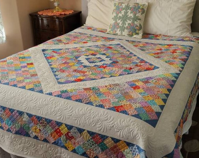 New Homemade 1930's Vintage Style Queen Size Scrappy Etsy