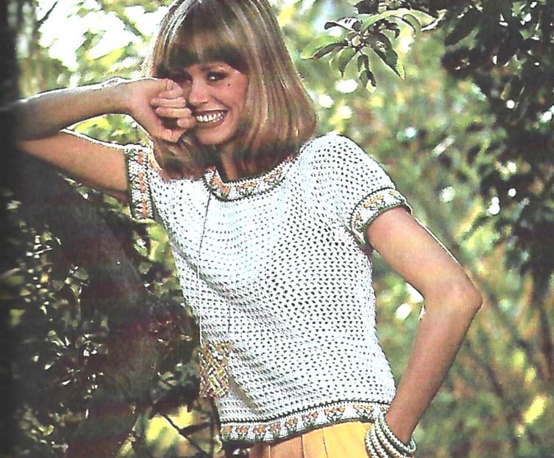 Crochet Pattern for Flower Border Top PDF Instant Digital - Etsy