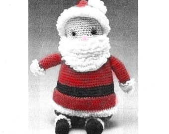 Santa Doll Crochet Pattern - PDF Instant Pattern Download - Make A Santa Doll For Christmas - Easy Vintage Amigurumi Santa Doll Pattern