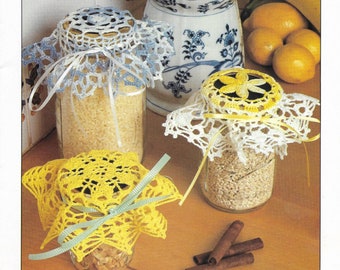 Crochet Pattern for Lacy Jar Covers - Instant PDF Pattern Download - Perfect for Gifting