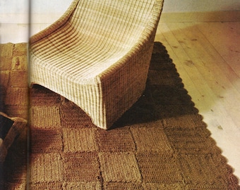 Crochet Pattern For Jute RUG, *PDF Digital Instant Download*  Easy Crochet Pattern for Jute Rug