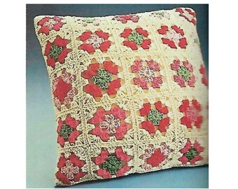 Crochet Pattern for Red Clover Pillow - 14" Square - Instant Pattern Download