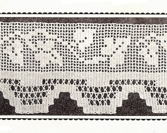 Crochet Pattern For Trailing Vine Edging For Towels, Clothing Doilies, Runners, Etc. - PDF Instant Pattern Download
