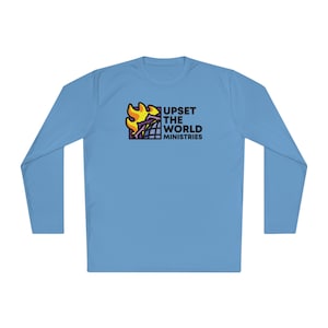 Upset The World Ministries Unisex Lightweight Long Sleeve Tee 40+ ultraviolet protection - Nonprofit Shirt - Christian Shirts - Athletic fit
