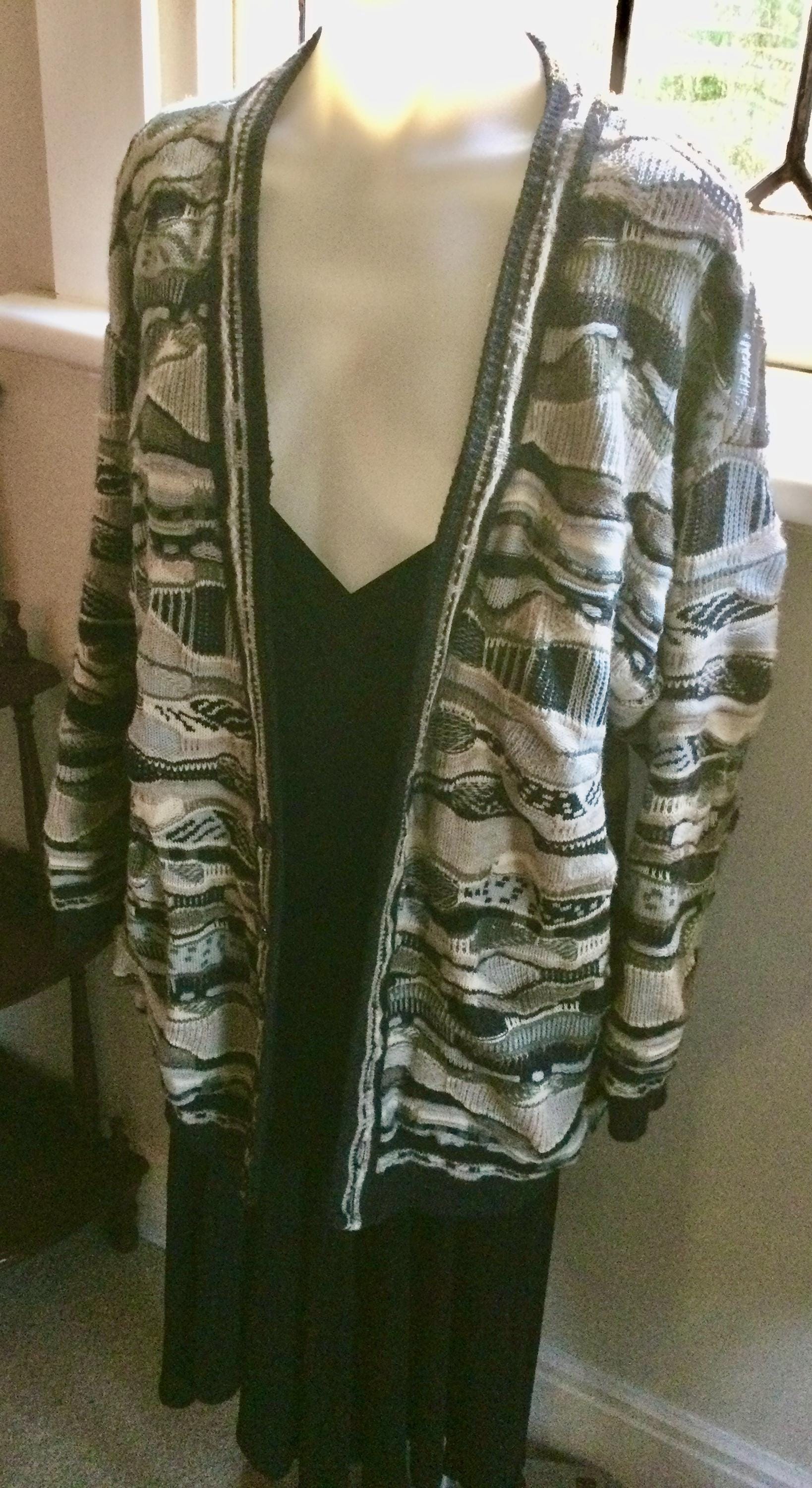 Vintage Coogi Style Cardigan Australian Wool Co. XL Sculptured 