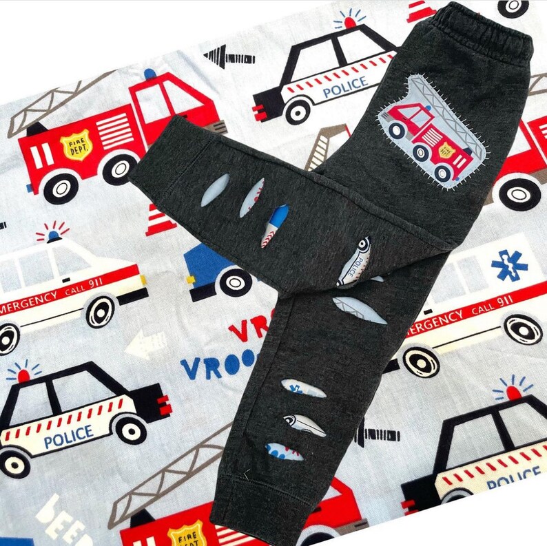 Emergency Vehicle Pants Fire Truck Sweatpants Ambulance Pants Kids