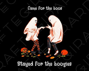 Ghostly Boogie Digital Design | Digital Download Image for shirts and crafts | Spooky ghosts dancing | DTF, DTG, Stickers & Sublimation