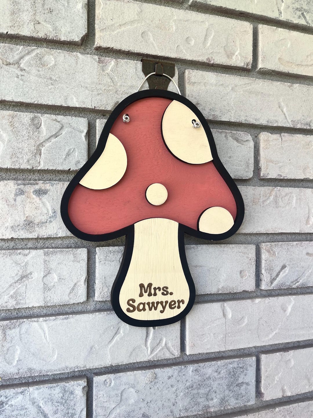 Layered Mushroom Door Sign, Personalized Custom Whimsical Home Decor or ...