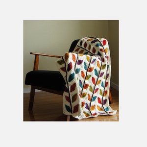 Crocheted Blanket| Mid Century Modern Style| Granny Blanket | Retro Blanket | Handmade Blanket |Afghan | Autumn Leaves