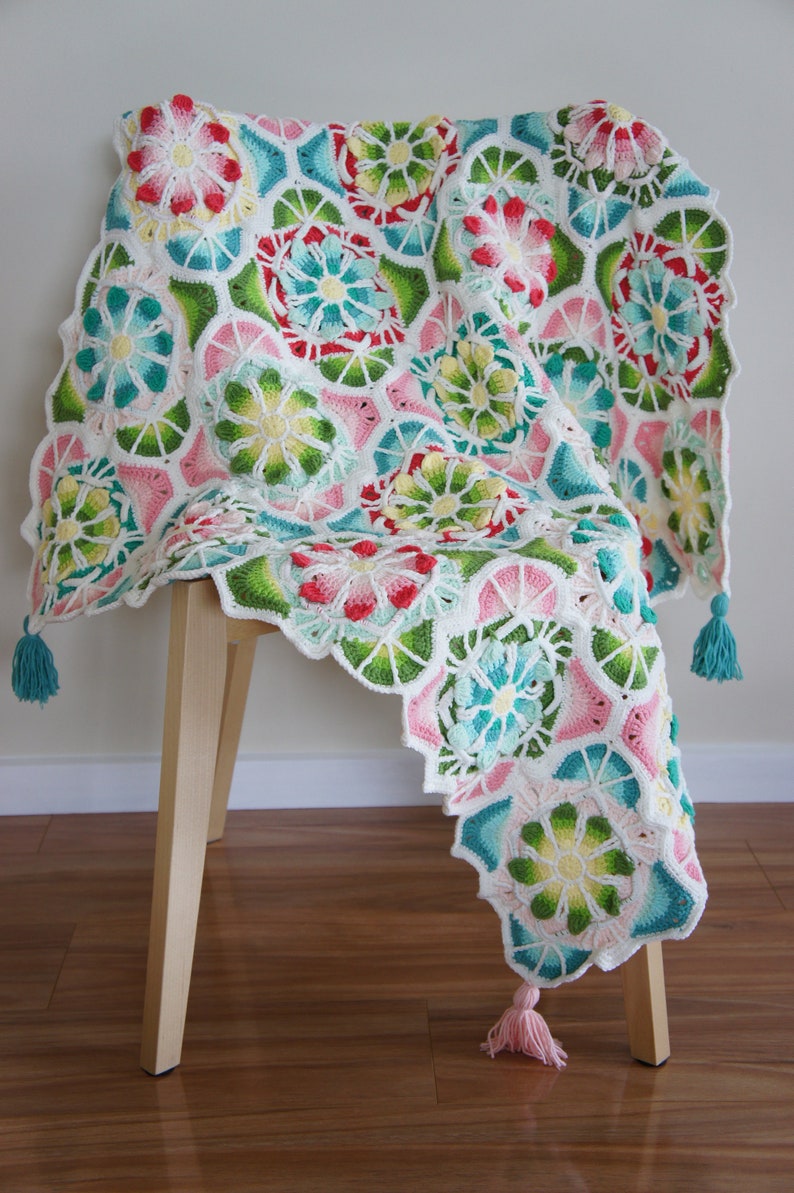 Crocheted Blanket Handmade Lotus Throw Crochet Floral Etsy Australia