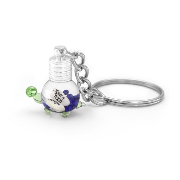 Porte-clés avec nom, porte-clés de riz, porte-clés personnalisé, porte-clés personnalisé, cadeau unique pour les enfants, nom sur le riz, bijoux de riz, PENDENTIF TORTUE