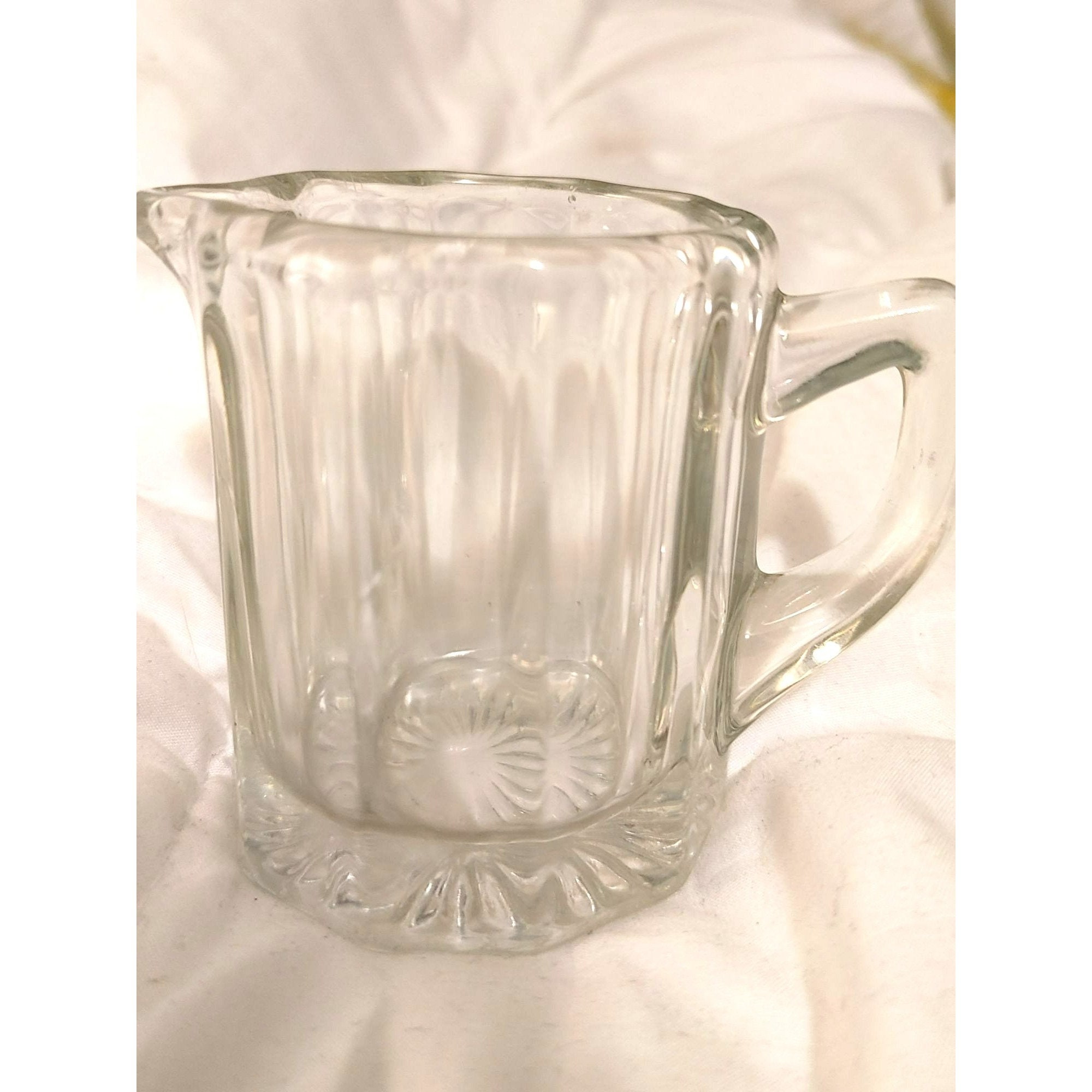 Vintage Small Clear Glass Handled 5” Pitcher Creamer – Touched By Time  Treasures
