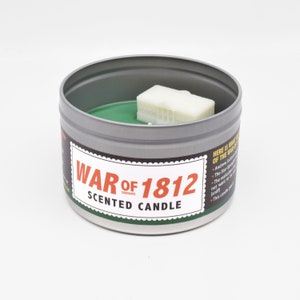 A front view of the War of 1812 Scented Candle.