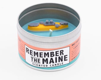 Vela perfumada Remember the Maine / Gran regalo para un entusiasta de la guerra hispanoamericana / Si tal persona existe