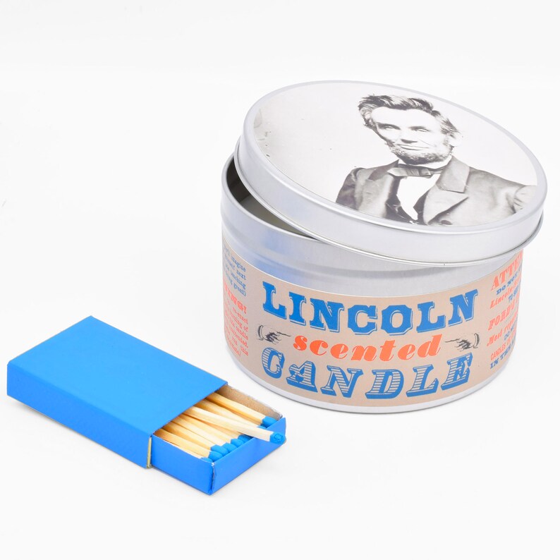 Abraham Lincoln Duftkerze Lustiges Geschenk für Papa Bürgerkriegsgeschichte Geschenk Präsidenten Geschenk Geschenk für Geschichtsliebhaber Bild 4