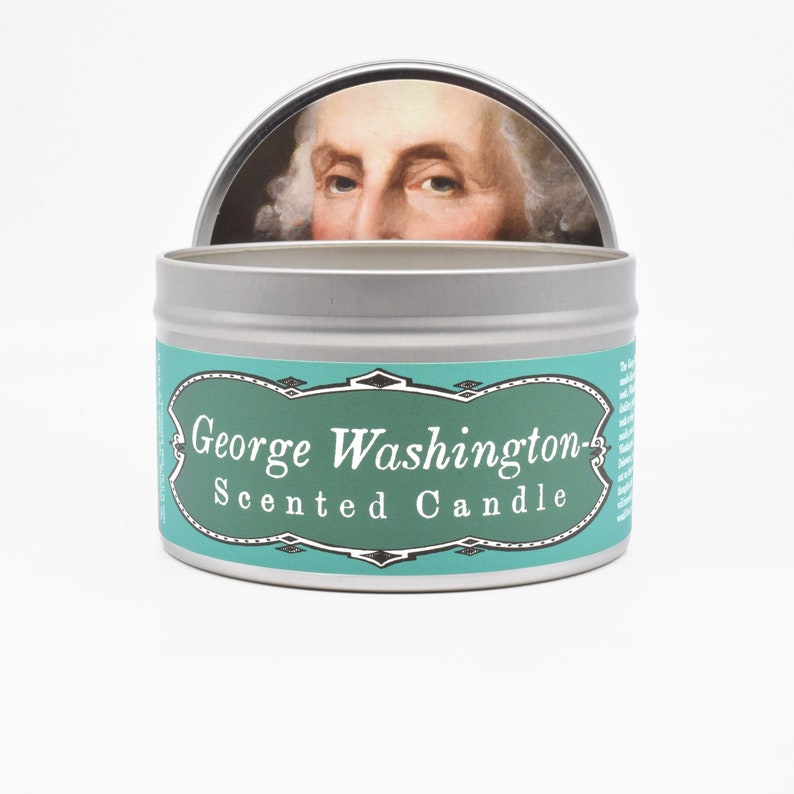 George Washington Duftkerze Lustiges Geschenk für Papa Geschichtsliebhaber Geschenk Lustiges Vatertagsgeschenk Bild 1