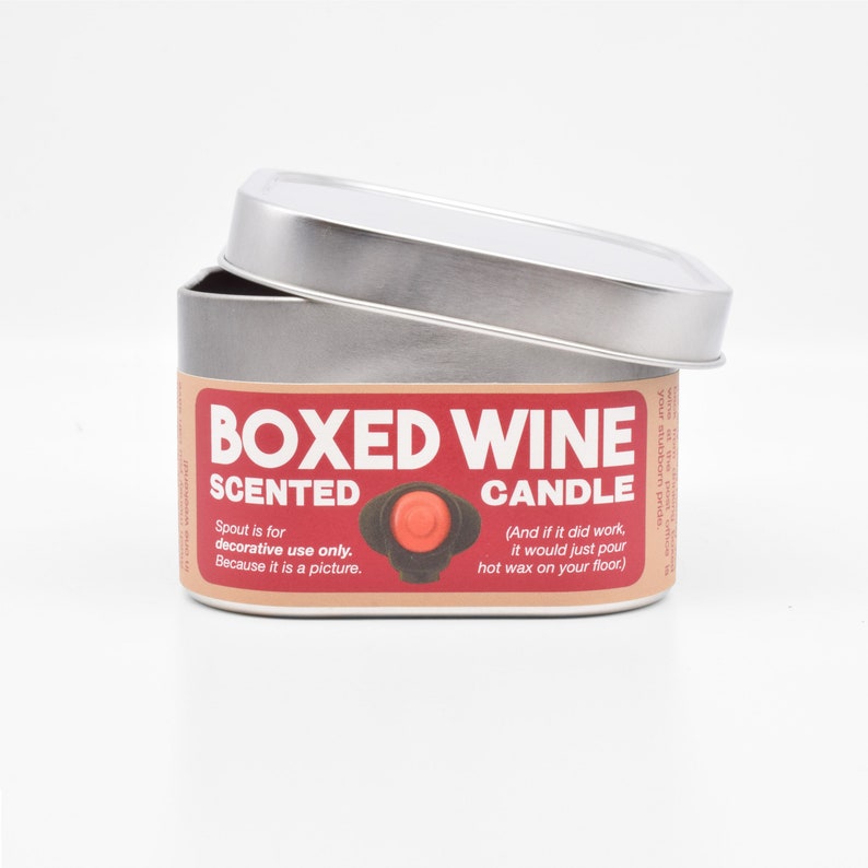 Boxed Wine-Scented Candle Funny candle BFF gift for a wine lover Or a wine snob, we suppose image 1