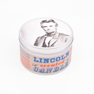 Abraham Lincoln Duftkerze Lustiges Geschenk für Papa Bürgerkriegsgeschichte Geschenk Präsidenten Geschenk Geschenk für Geschichtsliebhaber Bild 5