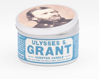 Ulysses S. Grant Duftkerze | Lustiges Vatertagsgeschenk | Bürgerkriegsgeschichte Geschenk | Geschenk für Geschichtsliebhaber