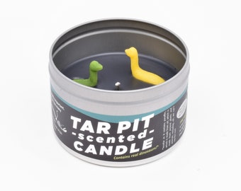 Dinosaur Tar Pit Scented Candle | Funny candle for someone who loves dinosaurs and open flame | Maybe a kid? | jk don't give candles to kids