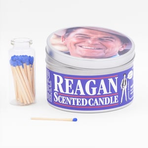 Ronald Reagan Scented Candle | Funny Gift for a Republican | GOP | Conservative | Funny 80s gift | Cold War | Jellybeans