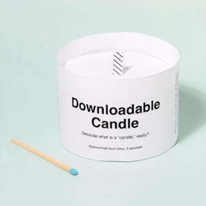 Candela scaricabile / Candela digitale scaricabile che assembli tu stesso / Regalo dell'ultimo minuto