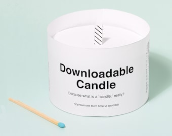 Downloadable Candle | Digital download candle that you assemble yourself | Last minute gift